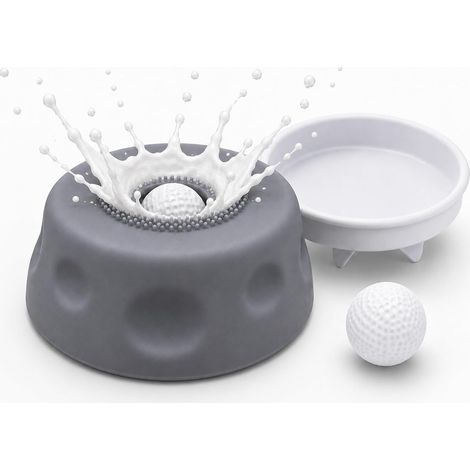 Silicone Anti-Glutton Dog Bowl, Licking Ball for Dogs with Built-in Rotating Ball, Dog Cat Licking Mat with Suction Cup, Licking Bowl for Liquid Treats, Grey (1/5)