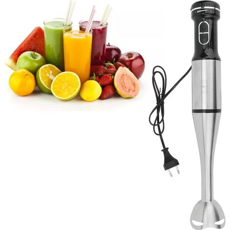 Mini mixeur plongeant électrique 1000 W avec lames en acier inoxydable, idéal pour les smoothies, les fruits, les purées pour bébé et les soupes. Norme européenne 220 V. (1/5)