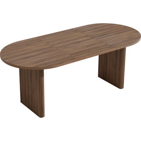 Tavolo da pranzo allungabile 140/200 x 90 cm in MDF colore noce per 6-8 persone (1/5)