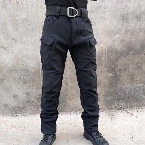 Pantalones cargo tácticos para hombre, resistentes al agua, ripstop, de secado rápido, senderismo y trabajo, con bolsillos (sin cinturón), XL (1/2)