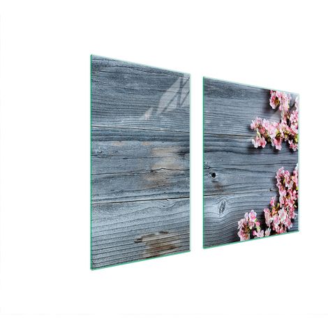 Assiette en verre et planche à découper en bois 100x52 (1/5)