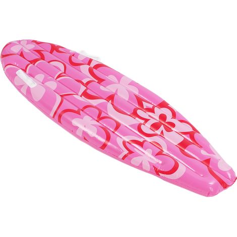 Radeau gonflable en forme de planche de surf, flotteur de piscine en PVC, portable et léger, motif floral rose pour une fête d'été sur la mer (1/5)