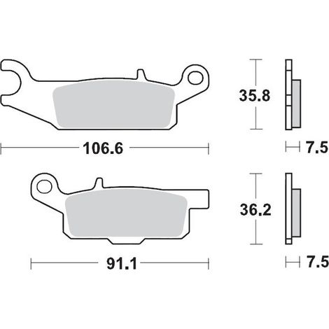 Pastillas de freno Moto-Master KH444 Sinter Metal OEM: 11 (Sinterpro Racing) Yamaha: YFM 700 Grizzly Delantera Derecha