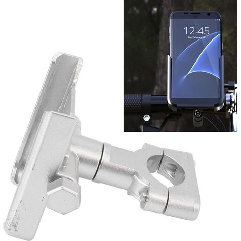 Support de téléphone pour vélos électriques, compatible avec les téléphones de 4 à 7 pouces, support antichoc en alliage d'aluminium, support pour équipement de cyclisme, argent. (1/5)