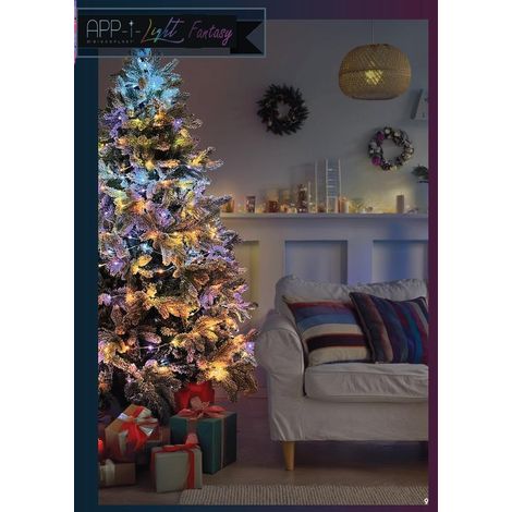 Giocoplast natale stringhe cavo trasparente 800led app-i light fantasy 40mt cavo trasparente 14125008