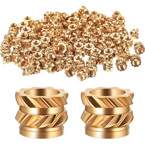 Paquete de 200 insertos roscados M3 para impresión 3D, tuercas remachables, insertos roscados de latón, casquillos roscados, tuercas moleteadas para accesorios de impresión 3D, piezas de plástico (M3  (1/5)