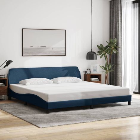 Bettgestell "Dover" Blau 200x200 cm Stoff vidaXL (1/5)