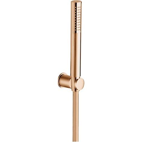 Kit Support + Douchette Monojet + Flexible Or Rose Brosse Robinetterie HYDROTHERAPIE - CRISTINA ONDYNA PD64234P