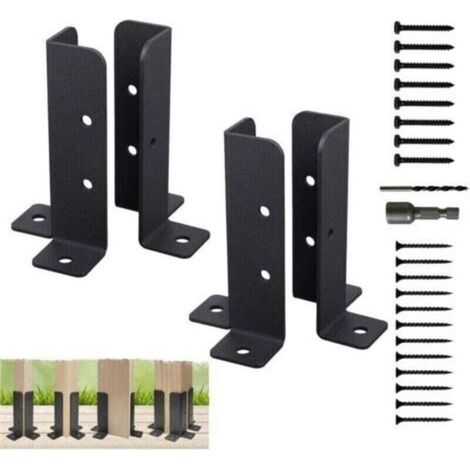 Supports de poteaux de terrasse réglables, Ensemble de 4 supports de base de poteau, Supports de pergola pour poteaux de 38x38 / 50x50 / 50x101 / 101x101mm, Balustrade de terrasse, Boîte aux lettres (1/4)