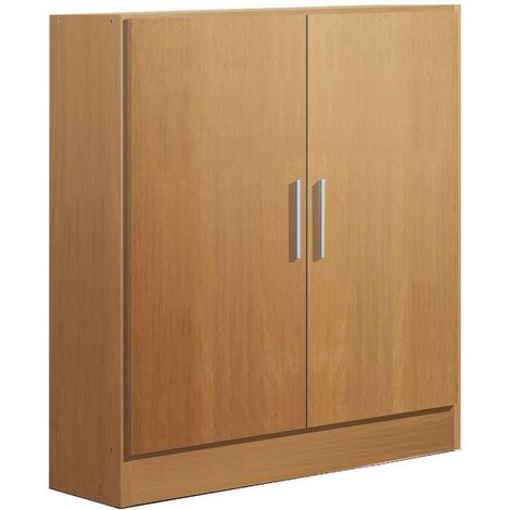 Armoire / placard de rangement de 2 portes coloris Merisier - longueur 82 x profondeur 35 x hauteur 90 cm -PEGANE-