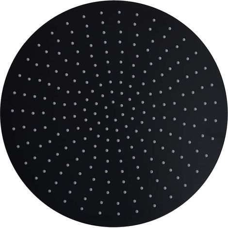 vidaXL Cabezal de ducha efecto lluvia acero inox redondo negro 40 cm (1/2)