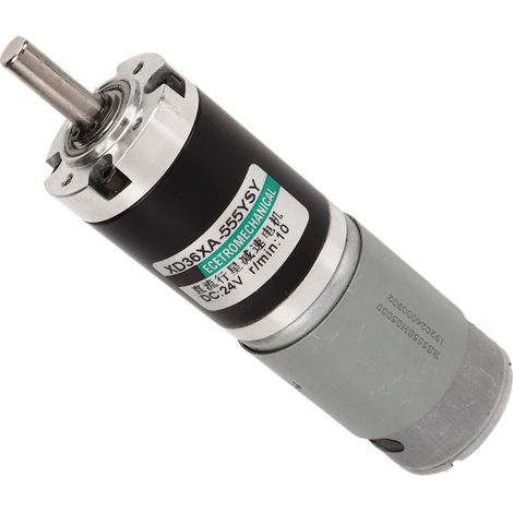 Moteur à engrenages DC 24V 15W, couple élevé, silencieux, cuivre, noir et argent, 10 tr/min, mini moteur électrique pour bricolage. (1/5)