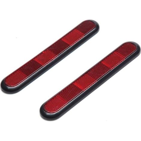 Ecleanfy - 2PSC Autocollant de Réflecteur de Voiture, Pare-chocs Anti-rayures Réfléchissant pour Voiture Adhésif Catadioptres Rectangulaires Auto-adhésif Universelles pour Camion Moto Vélo (1/4)