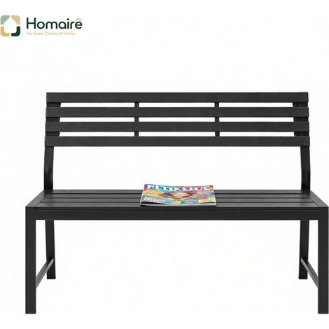 Schwarze Gartenbank aus Metall 115 x 55 x 85 cm HOMAIRE (1/5)
