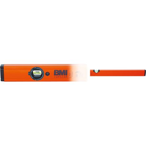 BMI Leichtmetall Wasserwaage mit Magnet und Winkellibelle, 500 mm