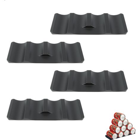 4 Pièces Range Bouteille Frigo, Silicone Porte Bouteille Frigo, Universelle Range Canette Organisateur, Para Cuisine Cocinas, Vinotecas y Frigoríficos (Noir) (1/5)