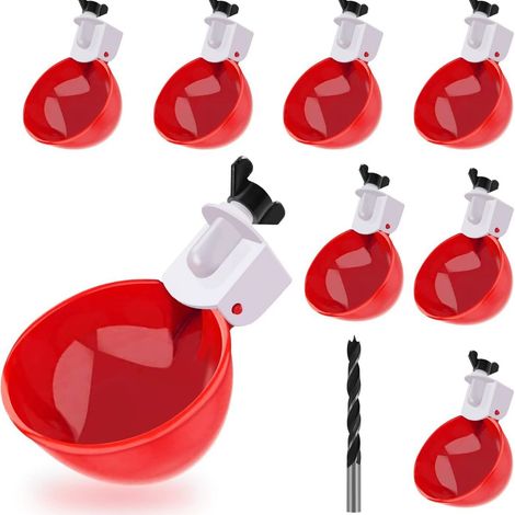 Abreuvoir pour poulet, 8 abreuvoirs pour poulet, abreuvoir automatique pour volaille, abreuvoir pour pigeon poulet canard oie dinde avec abreuvoir (1/4)