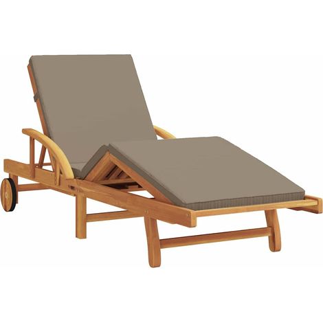 Maison Exclusive - Sonnenliege Taupe 200 x 67 x 84 cm Massivholz
