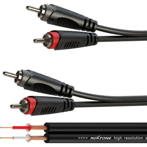 Cavo audio 2 x connettori RCA / 2 x connettori RCA 1 m Roxtone SACC130L1 (1/5)