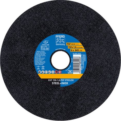 PFERD TOOLS Trennscheibe EHT 150x1,6x22,23 mm gerade Universallinie PSF STEELOX für Stahl/Edelstahl 25 Stk