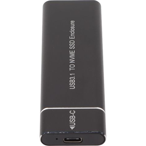 Boîtier SSD M.2 NVMe 6 Gbit/s, interface USB-C ultra-mince, alliage d'aluminium noir, USB 3.1 vers NVMe PCIe pour PC (1/5)