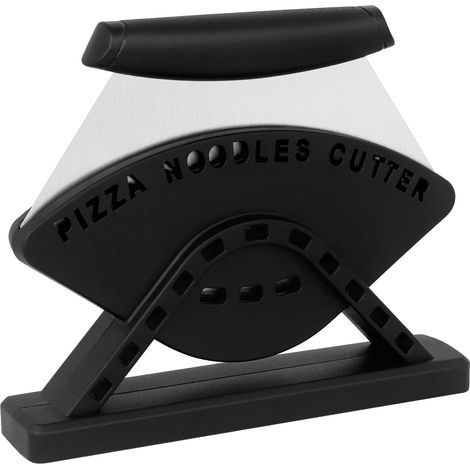 Tagliapizza ultra affilati in acciaio inox con impugnatura ergonomica e supporto, neri (1/5)