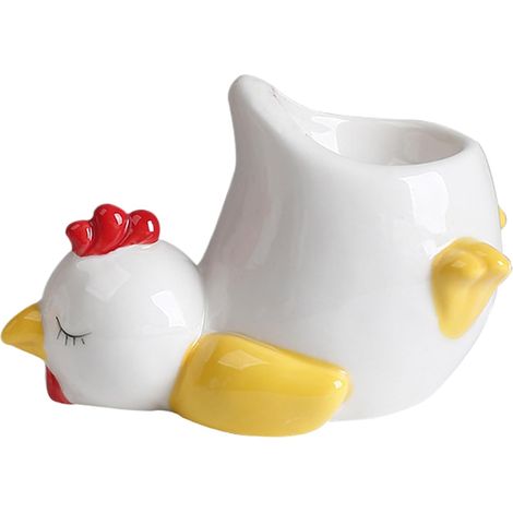 Coquetiers en céramique en forme de poulet et de canard Présentoir à œufs à la coque - Décoration amusante avec des animaux - Vaisselle de cuisine - Idéal pour le petit-déjeuner - Accessoire cadeau (1/5)