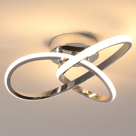 COMELY Modern LED Ceiling Light, Creative LED Ceiling Luminaire in Aluminum 30W, Chandelier Lamp for Kitchen, Living Room, Bedroom, Dining Room - Silver - Warm Light 3000K (1/5)