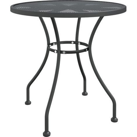 Table de jardin Table d'appoint, Table de Balcon, Ø80x72 cm Maille métallique Anthracite OIB4464E (1/5)