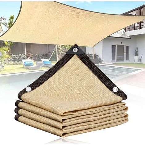 Rectangular shade sail for terrace 2 x 3 m, for shade and UV protection in gardens, courtyards, greenhouses, swimming pools and other spaces. (1/5)