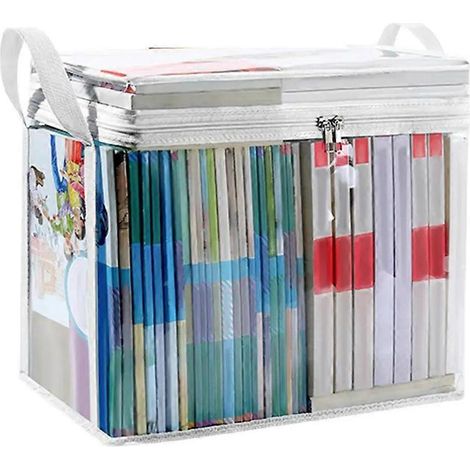 Grand sac de rangement transparent et étanche pour voyage, avec poignée et fermeture éclair. Idéal pour l'organisation. (1/5)