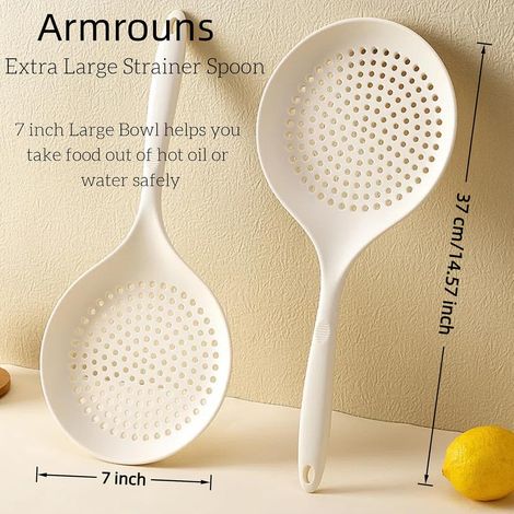 Grande passoire en silicone, résistante à la chaleur, pour pâtes et raviolis, taille L, blanche, lot de 2, pour cuisine et fondue chinoise (1/5)