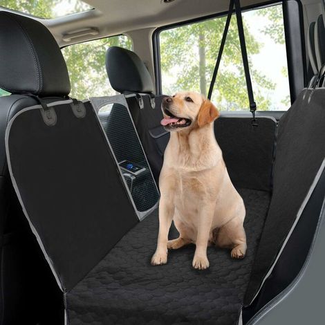 Hundesitzbezüge, Rücksitzschutz für Hunde im Auto, wasserdichter Sitzbezug für Pkw und SUVs, 145 x 136 cm, Schwarz (1/5)