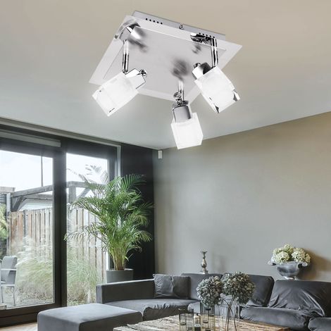 COB 15 Watt LED soffitto parete illuminazione camera da letto argento vetro luce761050-3 (1/5)