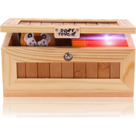 Niedliche Tiger-Überraschungsbox mit Sound, nutzloses Scherzartikel-Gadget, zusammengebautes Geschenkspielzeug, lustiger Mechanismus für den Schreibtisch. (1/5)