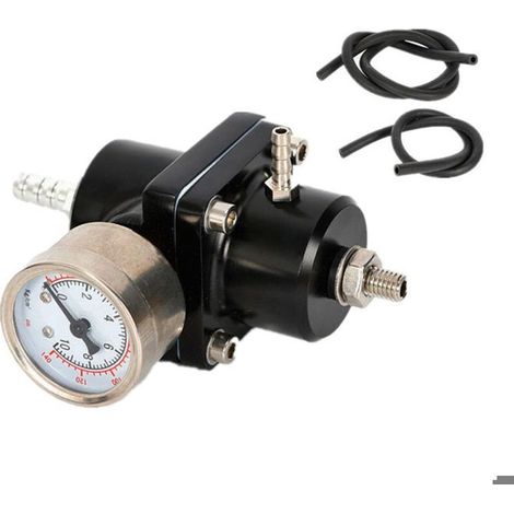 Régulateur de pression de carburant réglable avec manomètre, régulateur de pression de carburant universel 0-140 PSI (1/4)