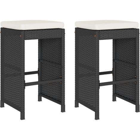 Maison Exclusive - Taburetes altos de bar de jardín cojines 2 uds