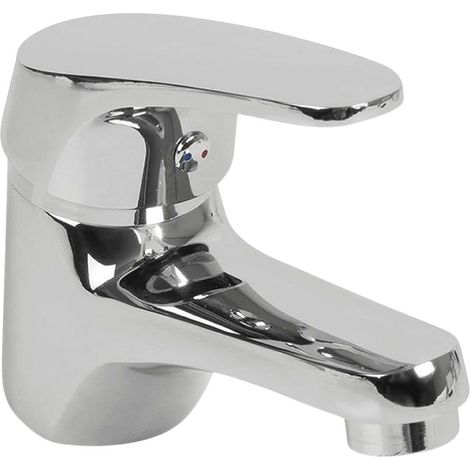 Miscelatore rubinetto monocomando acqua calda fredda lavabo cromo lucido serie tapy (1/4)