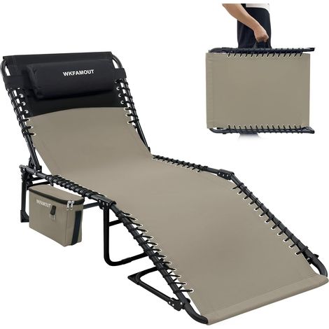 Chaise longue pliable 5 positions avec sac isotherme