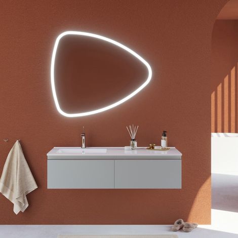 Mueble De Baño Suspendido Gris Claro 120Cm, Lavabo Asimétrico Seattle (1/5)