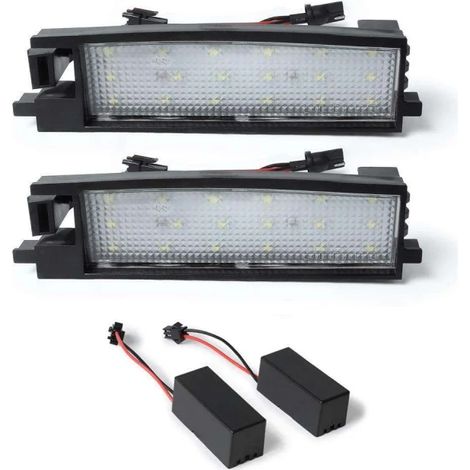 KIT LUCI TARGA A LED 2 PEZZI COMPATIBILE CON Citroen Berlingo / C3 + Picasso / C4 / C5 / VETRO TRASPARENTE
/ LED 6000K EFFETTO XENON / CAN-BUS, PLUG AND PLAY (1/5)