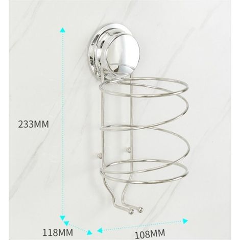 Support de rangement pour sèche-cheveux, support de rangement pour rouleaux de sèche-cheveux sans poinçon pour salle de bain