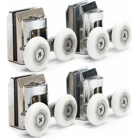 Roulette pour Porte de Douche Galets de Roulettes Douche Porte Coulissante 23mm de Roulement de Rechang Nylon Alliage de Zin (1/5)