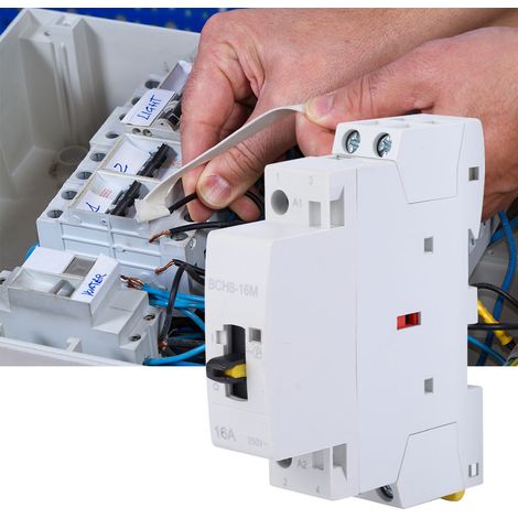 Haushalts-Wechselstrom-Schütz BCH8-16M mit manueller Funktion 2P16A 24V1NO 1NC (1/5)