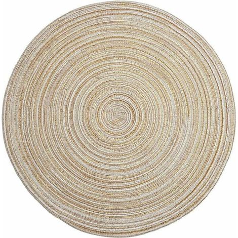 Round Placemats, Set of 6 Washable Heat Resistant Placemats (Beige) MUMU (1/4)