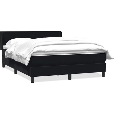 Maison Exclusive - Giroletto a Molle con Materasso Nero 160x210 cm in Velluto