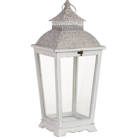 Farol de madera 26x26x61h cm