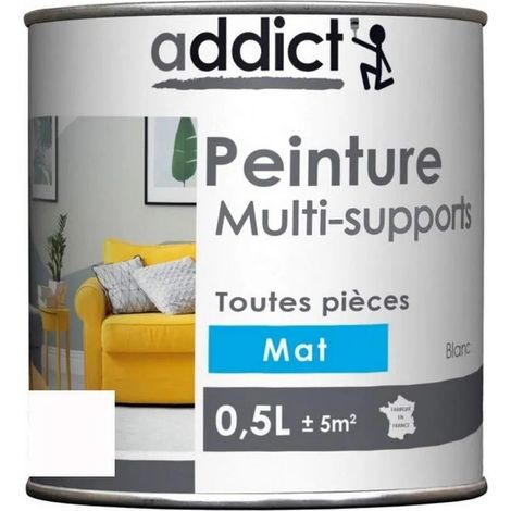 Acrylfarbe für verschiedene Untergründe, Weiß matt, 0,5 Liter.
