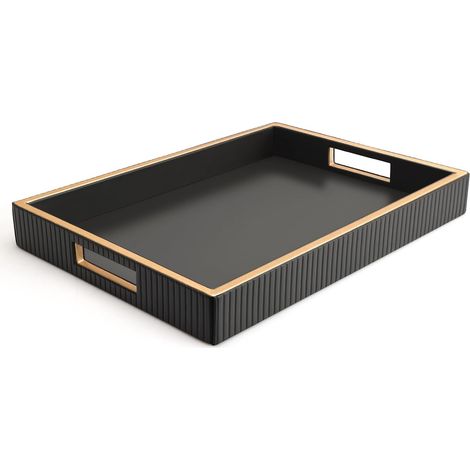 Plateau en Cuir, Organiseur de Bureau - Support Noir (1/5)