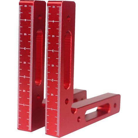 90 Degree Precision Clamping Square Upgrade in Aluminum Alloy with Metric and Inch Scales, Woodworking Machinist Positioning Square, Positioning Ruler (1/2)